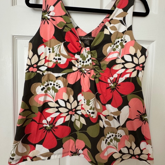 Tommy Bahama - Island print Tank top Coral/green size L - Picture 3 of 3
